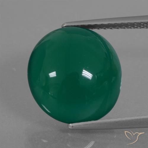 7.06ct Natural Verde escuro médio Ágata, oval, Translúcido