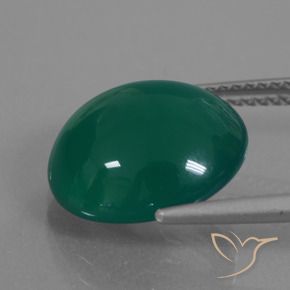 Ágata Verde escuro médio Natural 7.06ct, oval, Translúcido