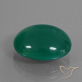 Ágata Verde profundo médio Natural 6.42ct, oval, Translúcido