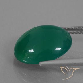 Ágata Verde profundo médio Natural 6.42ct, oval, Translúcido