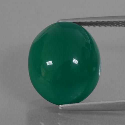 Ágata verde natural 7,10ct, corte oval, translúcido