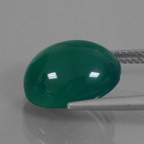 Ágata verde natural 7,10ct, corte oval, translúcido