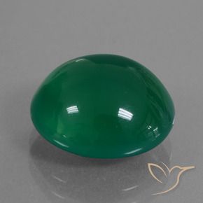 Ágata Verde médio Natural 7.02ct, oval, Translúcido