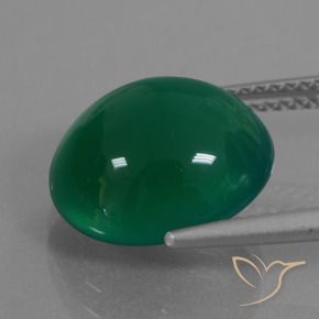 Ágata Verde médio Natural 7.02ct, oval, Translúcido