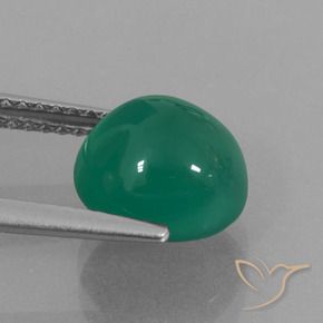 Ágata Verde médio Natural 3.05ct, oval, Translúcido