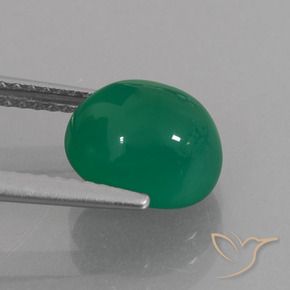 Ágata verde quente Natural 2.83ct, oval, Translúcido
