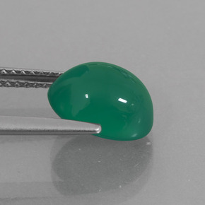 Ágata verde natural 2,87ct, corte oval, translúcido