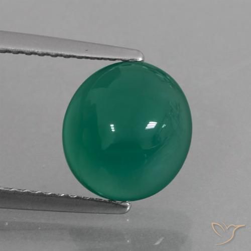 2.44ct Natural Verde médio Ágata, oval, Translúcido