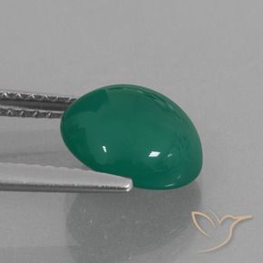 Ágata Verde médio Natural 2.44ct, oval, Translúcido