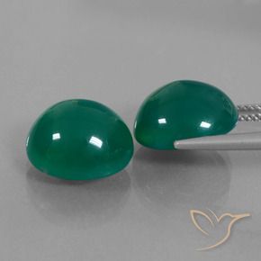 Pedras preciosas de Ágata Verde médio natural de 14.56 ct, oval, Translúcido