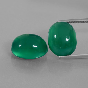 Pedras preciosas de ágata verde natural de 12,08 ct, corte oval, translúcido