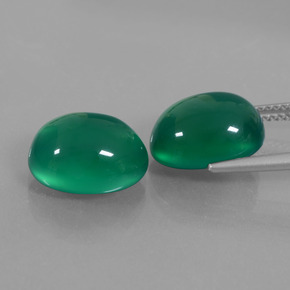 Pedras preciosas de ágata verde natural de 12,08 ct, corte oval, translúcido