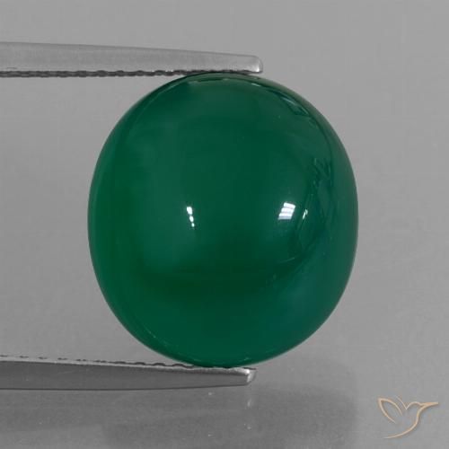 8.23ct Natural Verde floresta Ágata, oval, Translúcido