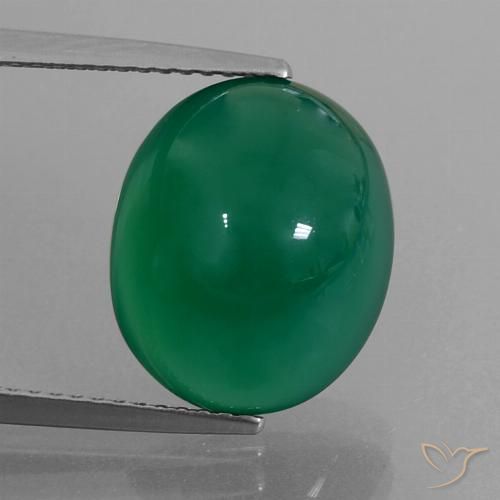 7.30ct Natural Verde médio Ágata, oval, Translúcido