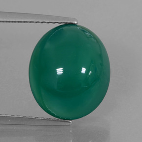 Ágata verde natural 7,57ct, corte oval, translúcido