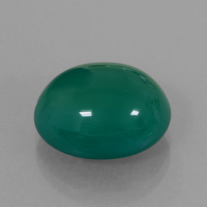 Ágata verde natural 7,57ct, corte oval, translúcido