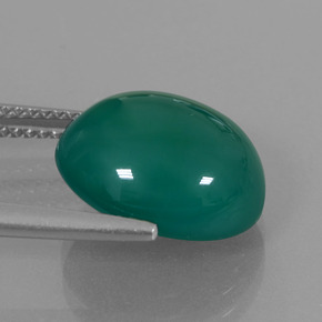 Ágata verde natural 7,57ct, corte oval, translúcido