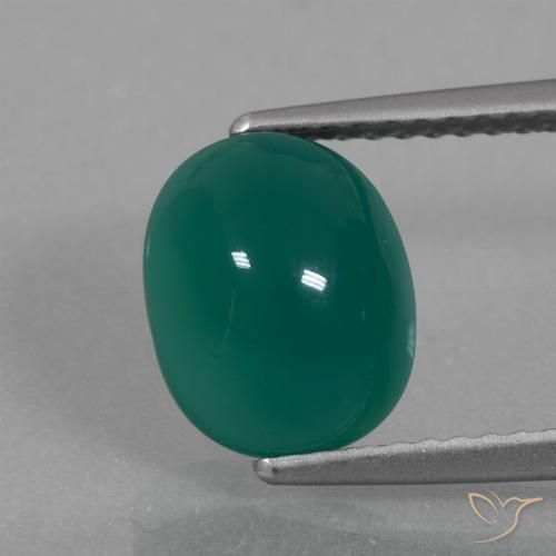 3.02ct Natural Verde médio Ágata, oval, Translúcido