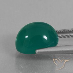 Ágata Verde médio Natural 3.02ct, oval, Translúcido