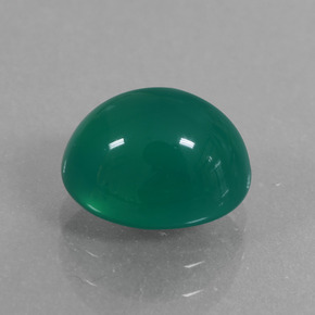 Ágata verde natural 2,77ct, corte oval, translúcido