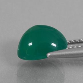 Ágata verde natural 2,77ct, corte oval, translúcido