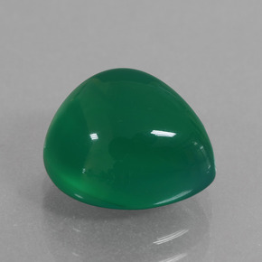 Ágata Verde amarelado Natural 4.08ct, Formato de pêra, Translúcido
