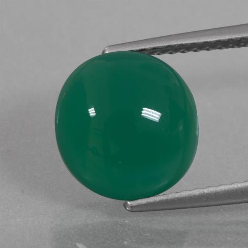 Ágata Verde médio Natural 3.99ct, Corte Oval, Translúcido