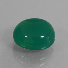 Ágata Verde médio Natural 3.99ct, Corte Oval, Translúcido