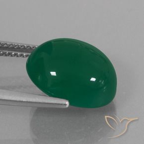 Ágata Verde amarelado Natural 7.44ct, oval, Translúcido