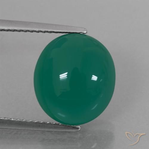 6.30ct Natural Verde médio Ágata, oval, Translúcido