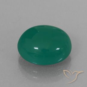 Ágata Verde médio Natural 6.30ct, oval, Translúcido