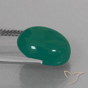 Ágata Verde médio Natural 6.30ct, oval, Translúcido
