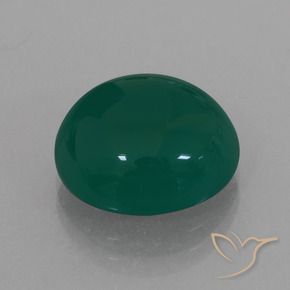 Ágata Verde escuro médio Natural 7.17ct, oval, Translúcido