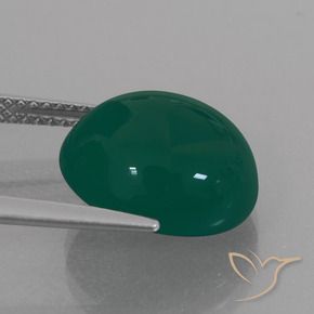 Ágata Verde escuro médio Natural 7.17ct, oval, Translúcido