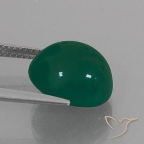Ágata Verde escuro médio Natural 6.73ct, oval, Translúcido