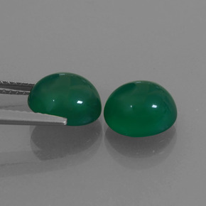 Pedras preciosas de Ágata Verde médio natural de 4.92 ct, Corte Oval, Translúcido