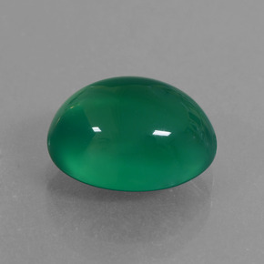 Ágata verde natural 3,62ct, corte oval, translúcido