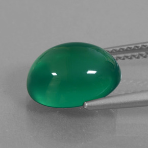 Ágata verde natural 3,62ct, corte oval, translúcido