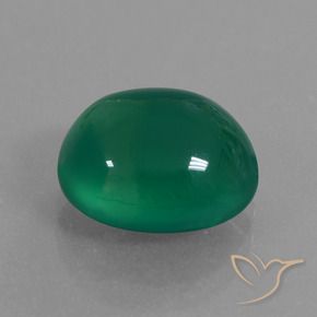 Ágata verde natural 4,01ct, corte oval, translúcido