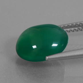 Ágata verde natural 3,82ct, corte oval, translúcido