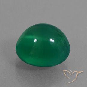 Ágata Verde médio Natural 4.54ct, oval, Translúcido
