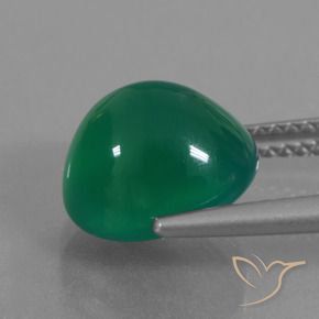 Ágata Verde médio Natural 4.54ct, oval, Translúcido