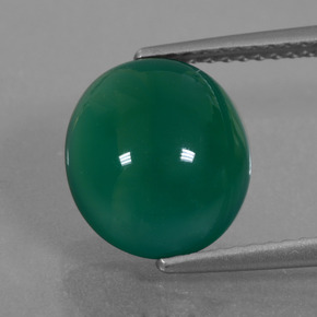 Ágata verde floresta natural 3,89ct, corte oval, translúcido