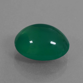 Ágata verde natural 3,76ct, corte oval, translúcido