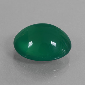 Ágata verde natural 5,79ct, corte oval, translúcido