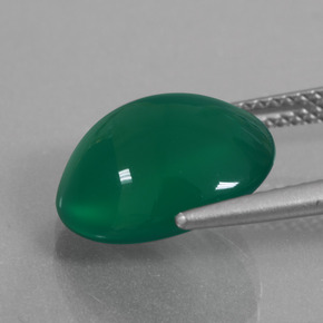 Ágata verde natural 5,79ct, corte oval, translúcido