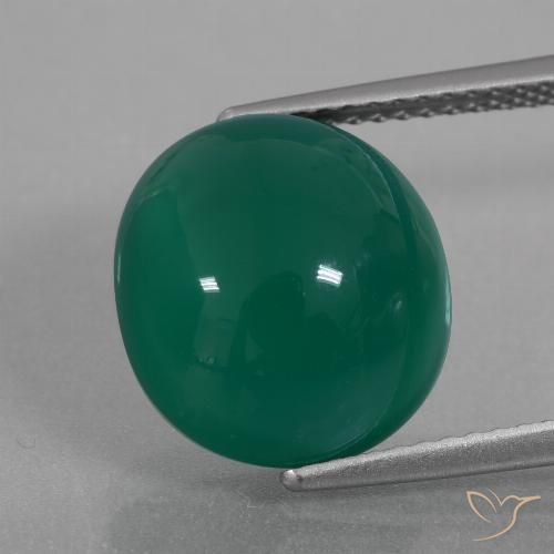 6.90ct Natural Verde médio Ágata, oval, Translúcido