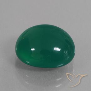 Ágata Verde médio Natural 6.90ct, oval, Translúcido