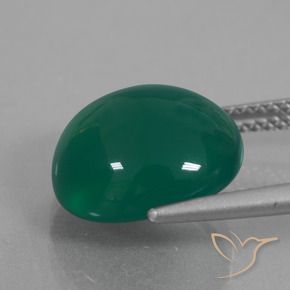 Ágata Verde médio Natural 6.90ct, oval, Translúcido