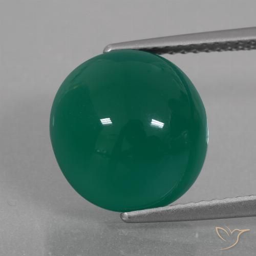 6.52ct Natural Verde médio Ágata, oval, Translúcido